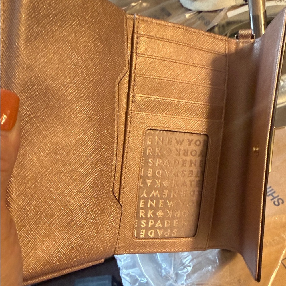 Kate Spade Gold Textured Wristlet - Picture 3 of 5